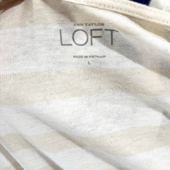Loft Women’s Striped Neutral Long Sleeve Tee - Picture 6 of 7
